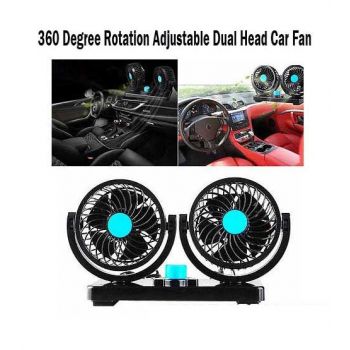 360 Degree Rotation Adjustable Dual Head Car Fan